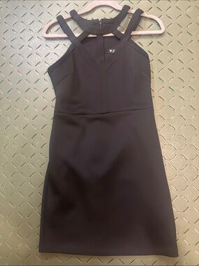 Guess Black Strappy Halter Mini Dress sz 6